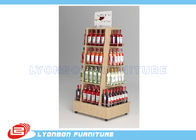 Four sides movable wine display Maple HPL laminated MDF in good quality