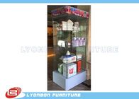 Glass gift display cabinet with LED light customized for retail shop