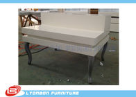 Grocery Malls Manual Polishing Retail Display Tables With White Painted
