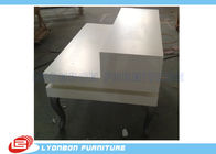 Grocery Malls Manual Polishing Retail Display Tables With White Painted