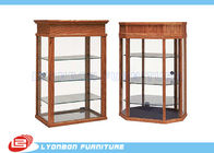 Full vision Wood Display Cabinets MDF showcase with solid wood veneer / paint finished