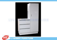 White MDF Wood Display Cabinets SGS ISO For Supermarket Promoting