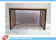 Melamine Finished Black Metal Retail Display Tables Shopping Mall MDF Display Table