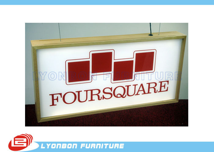Paint / Melamine Finished Wood Light Box For Retail , Wood Display Parts