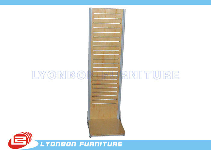 ISO Double side Slatwall Display fixtures / MDF Display Stand For Promotion