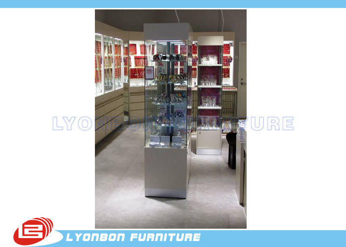 Watch Retail Wood Display Cabinets With Customized Painted , MDF Glass Showcase