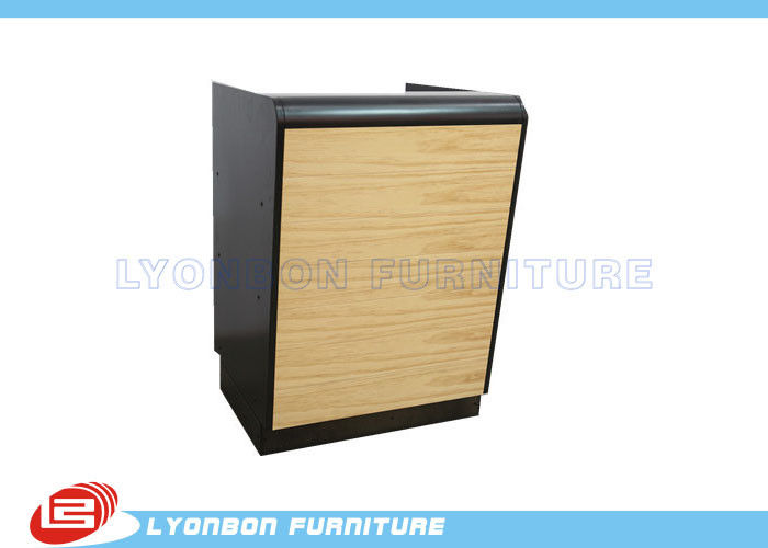 Black Small Sized Wood Reception MDF Desk SGS For Bank Customer Srvice