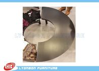 Round Black Clothes Shop Display Table With Metal Support / Solid Wood Feet