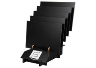 Black MDF Wooden Display Stands / Flooring Display Rack With Logo Printing