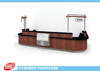 High End Hotel Brown Wood Reception Desk Custom With Finished Surface