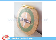 OEM Circle Hangable Wood Engraving Logo Printing , Wooden Logo / Plaques