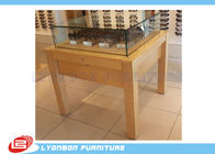 Wooden Retail Display Table MDF For Presenting Sun Glasses , Logo Sticker