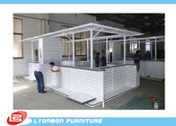 ODM White MDF Wooden Kiosk Big Sized For Electronics Sales , Melamine Finished