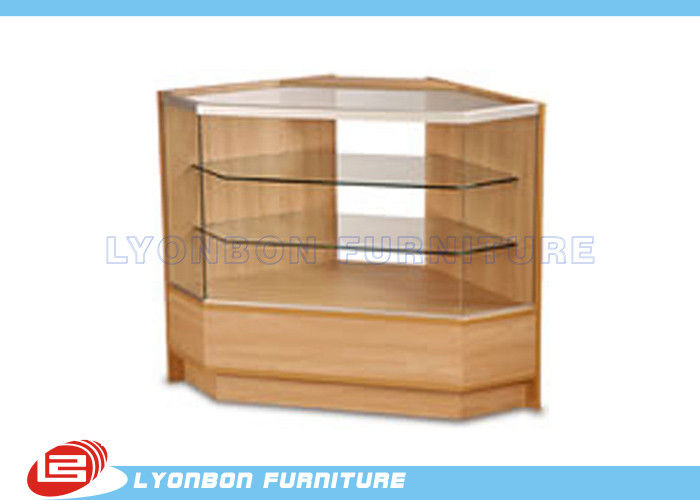 Durable MDF Glass Wood Display Cabinets / Products Trade Show Display