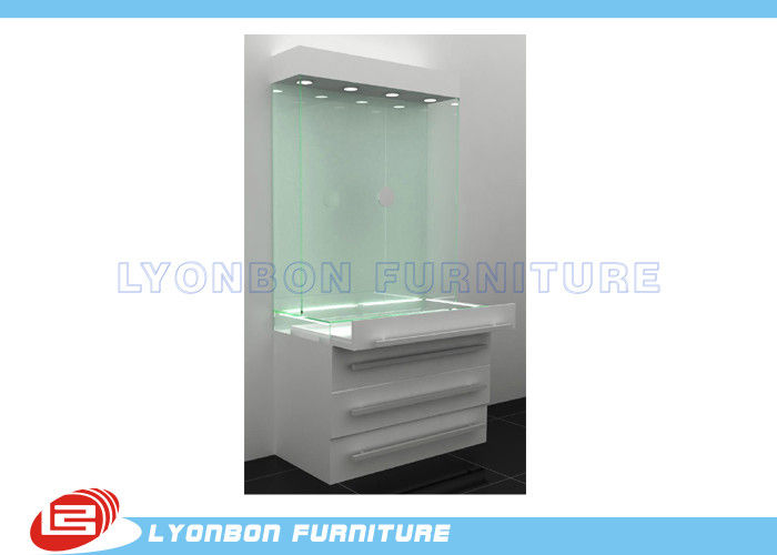 Retail Boutique Glass And Wood Display Cabinets MDF / discount jewelry displays